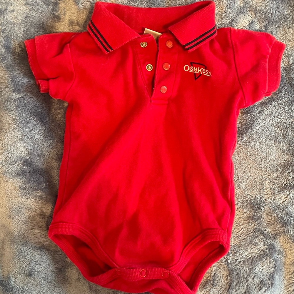 OshKosh Red Baby Polo Onesie